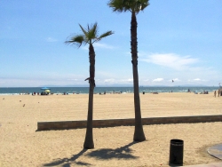 View of the beach from the pier